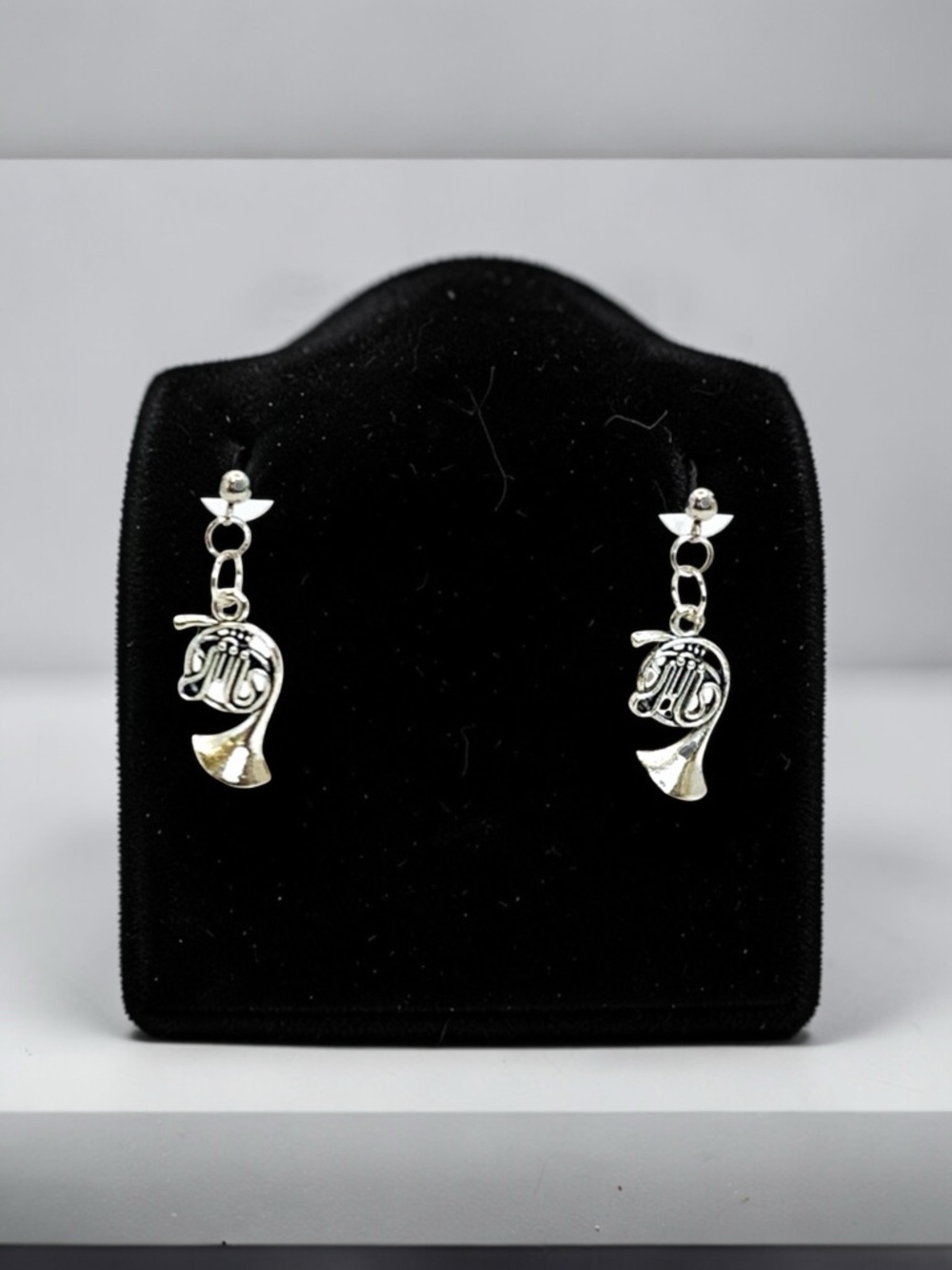 French Horn Silver Earrings